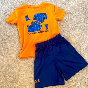 UA boys shirt/shorts outfit - size 6, great condition